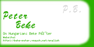 peter beke business card
